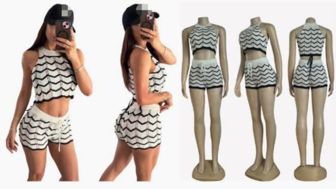 Womens crop ans shorts set