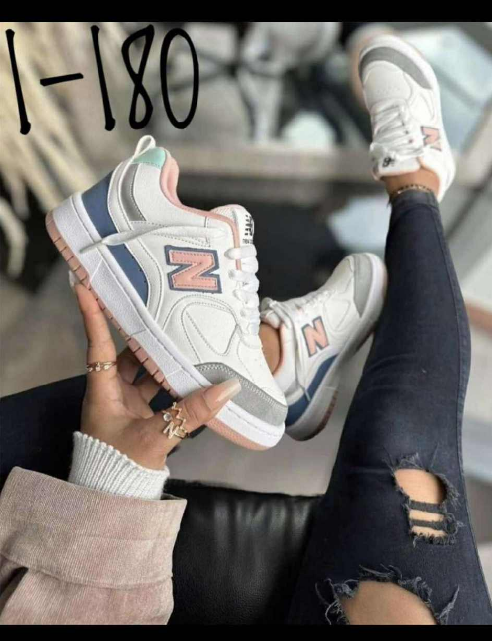 Womens white/grey/pink
