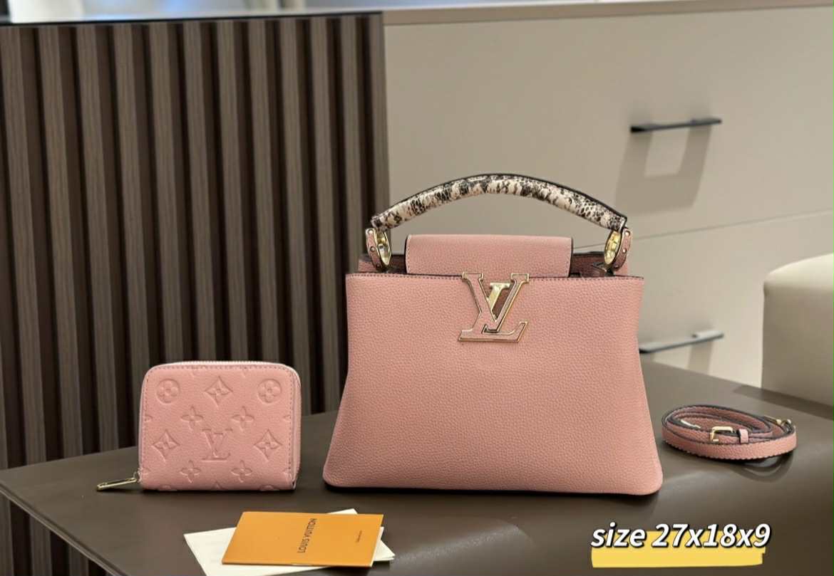 Pink/snake print LV purse/small wallet