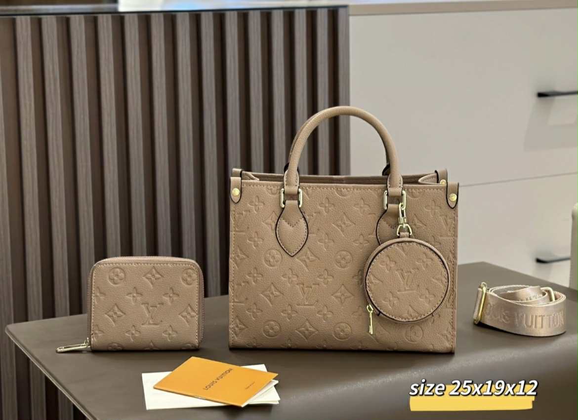 Tan LV print purse/small wallet