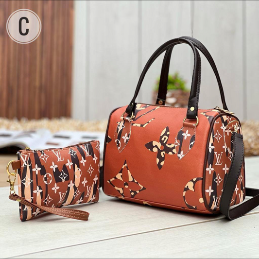 Orange Lv purse & wristlet set