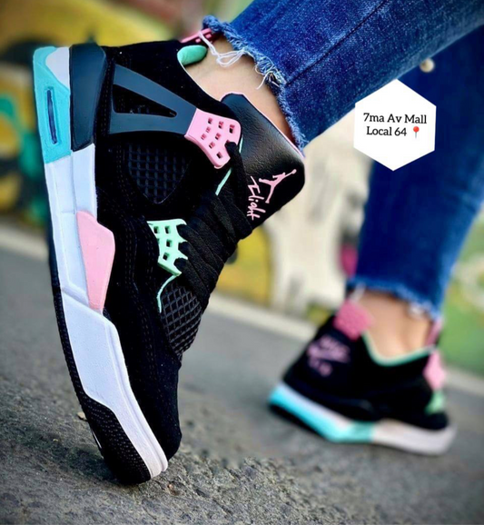 Men’s black/pink/green Jordan’s