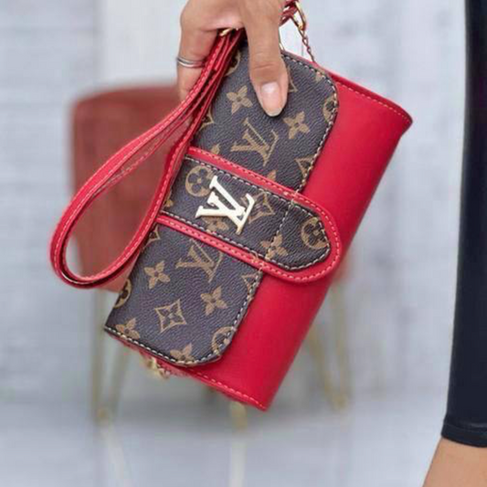 Red Lv wristlet