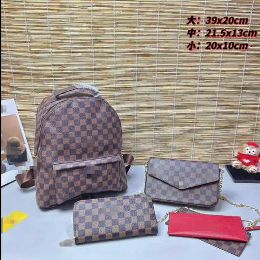 Brown Lv backpack set