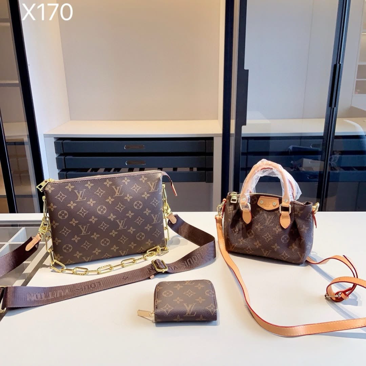 Brown Lv crossbody set