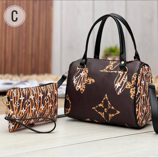 Brown Lv purse & wristlet set
