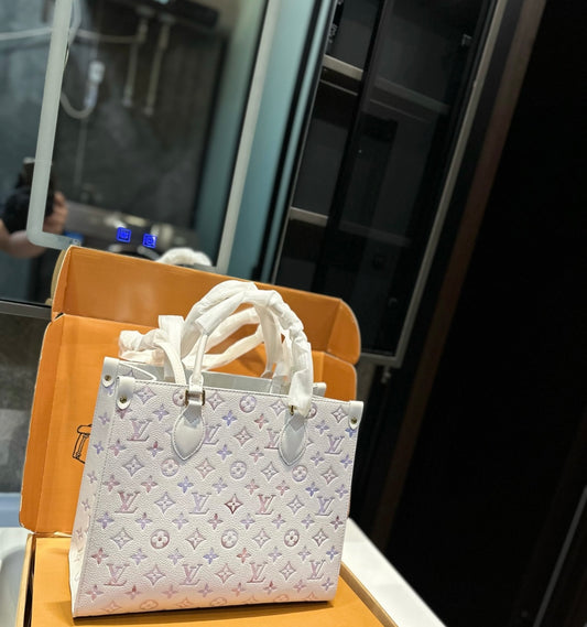 White & Purple lv tote