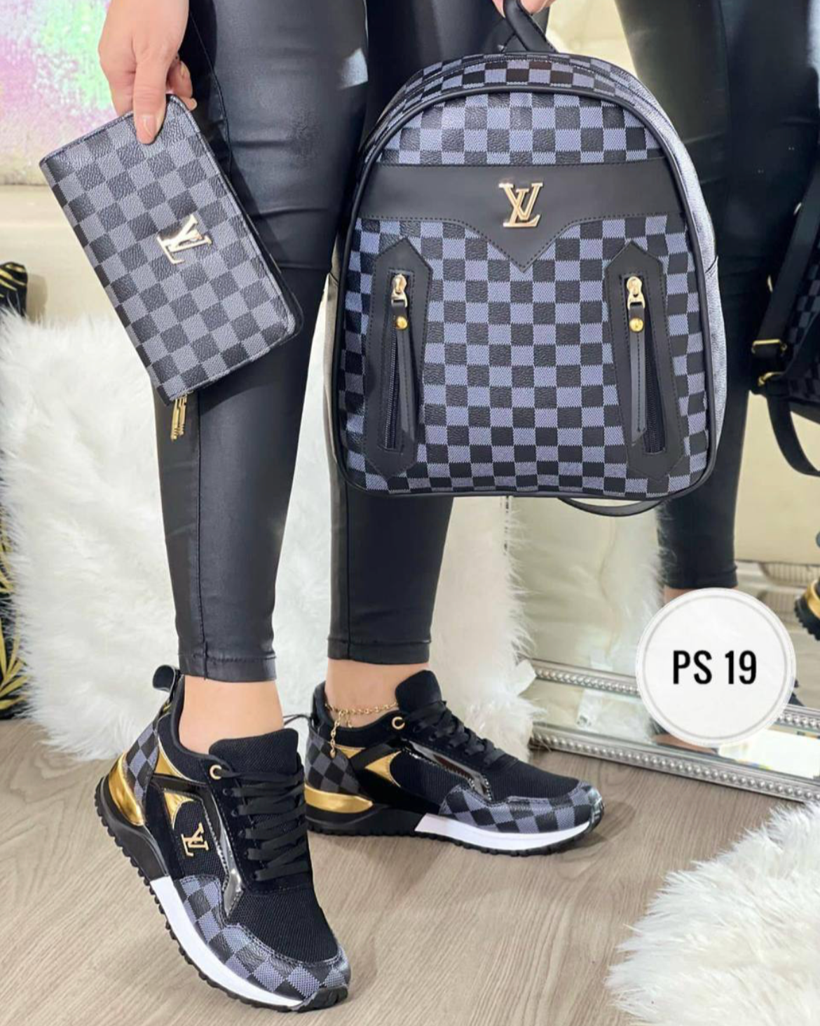 Black backpack set