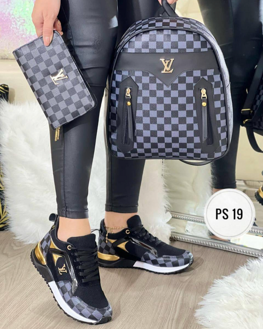 Black backpack set