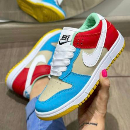 Kids Blue/red/beige/ white dunks