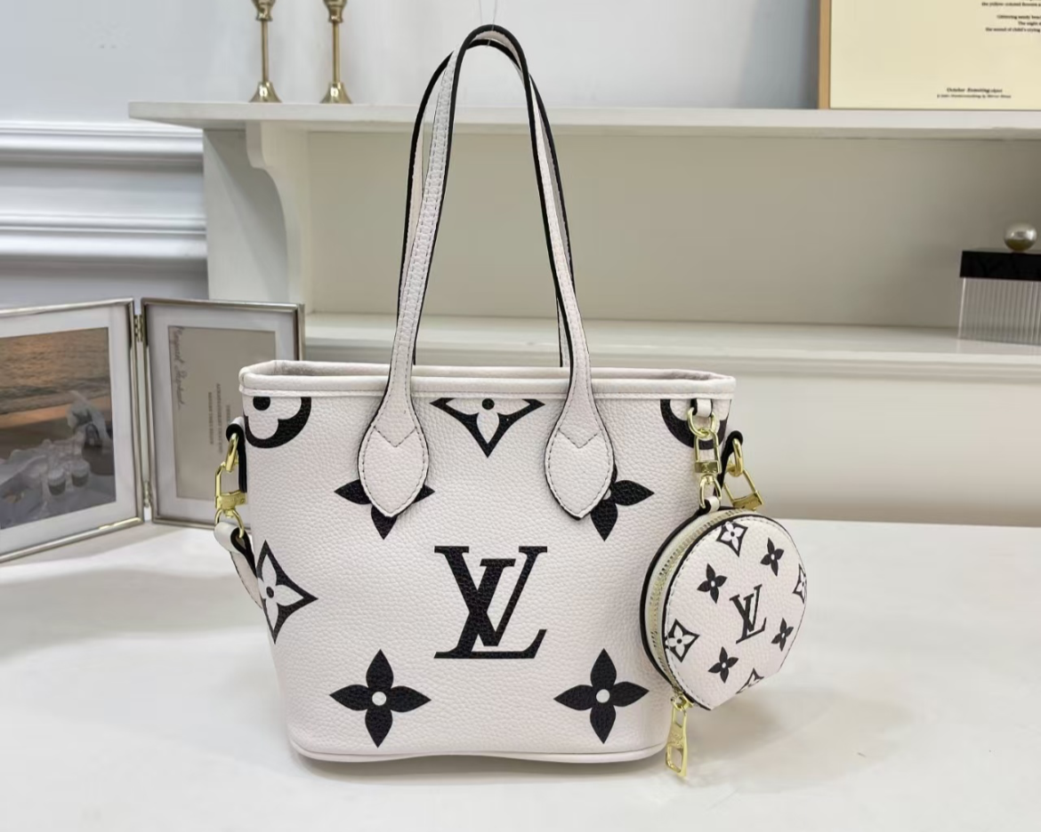 White Lv purse