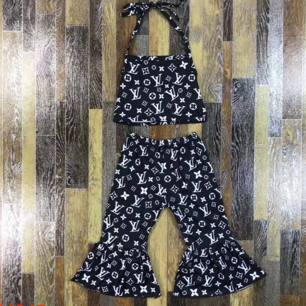 Black Lv pants set