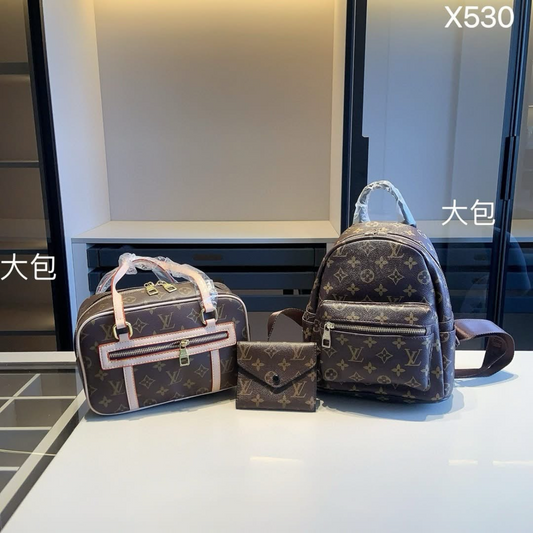 Brown Lv backpack set