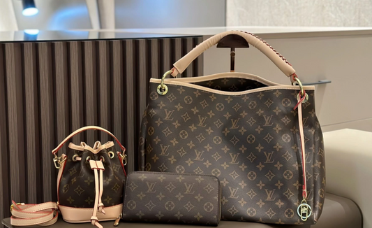 Brown Lv purse set