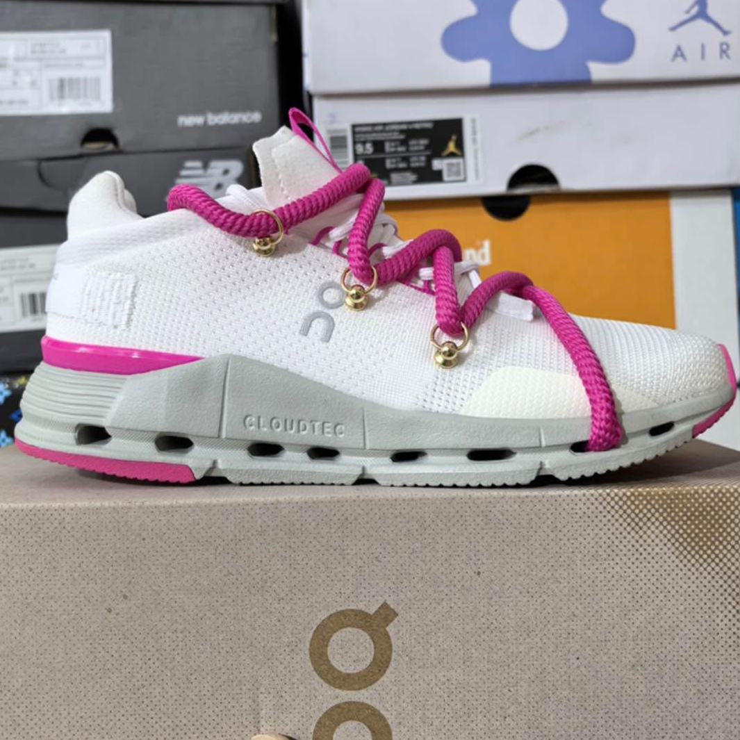 Womens white & pink onclouds