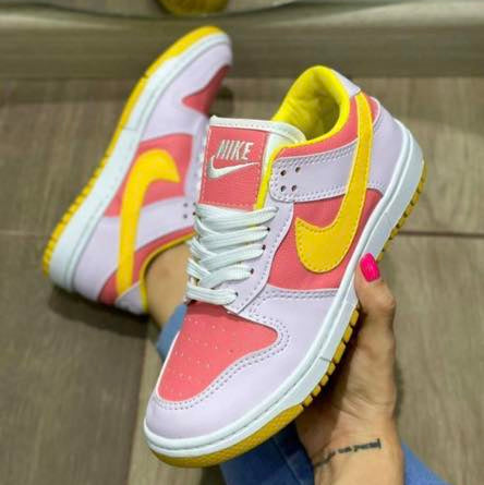 Womens Pink/white/yellow dunks