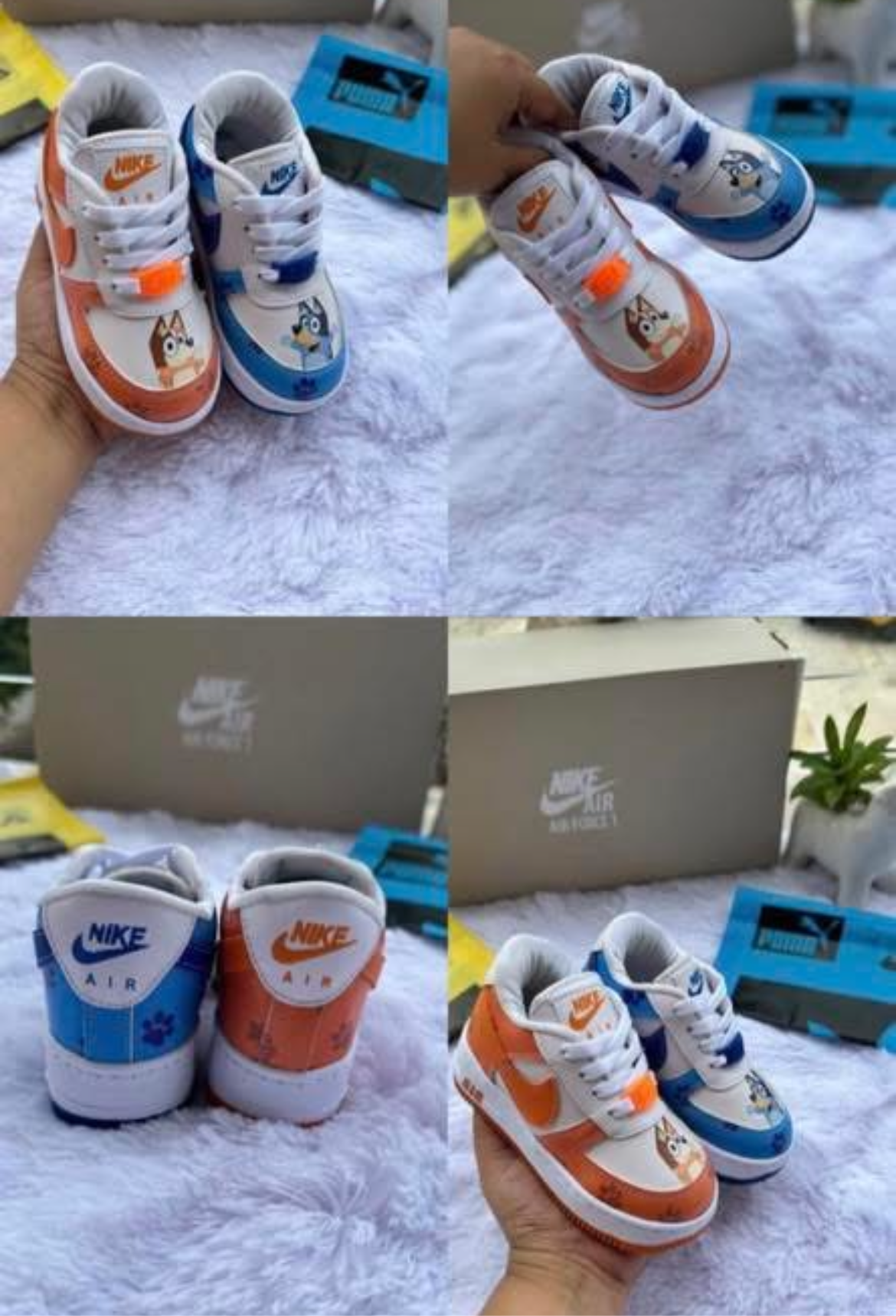 Women’s orange&blue bluey dunks