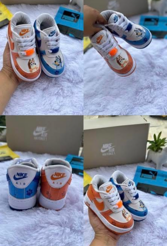 Women’s orange&blue bluey dunks