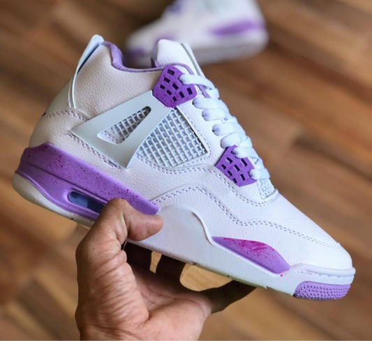 Men’s white/purple Jordan’s