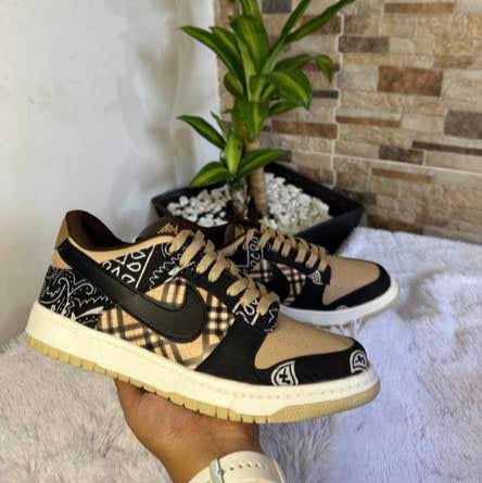 Kids Beige & Black bandana dunks