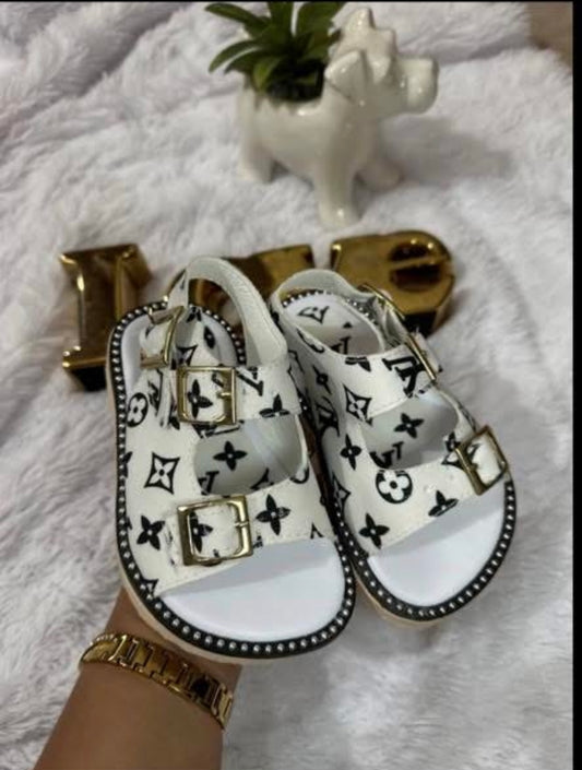 White lv sandals