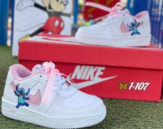 Kids pink&white stitch Nike