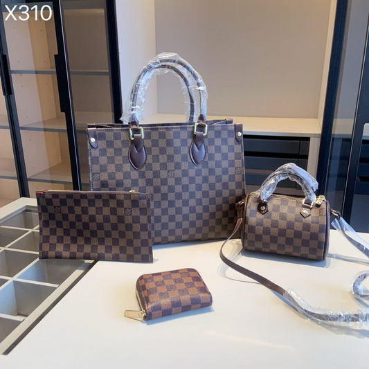 Brown Lv purse set