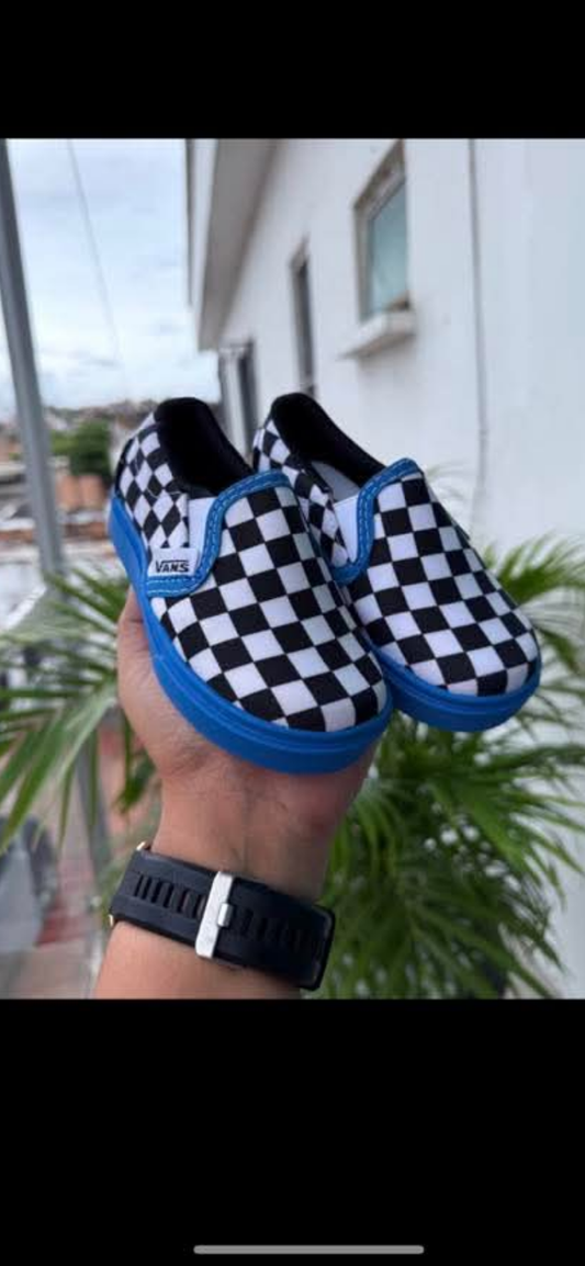 Womens checkered/blue vans