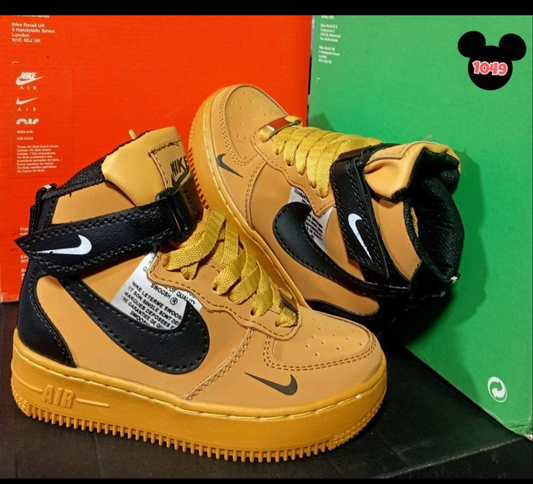 Womens nike high tops gold/black