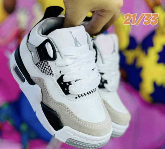 Kids white/Grey jordans