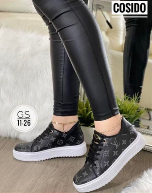 Womens black LV with laces