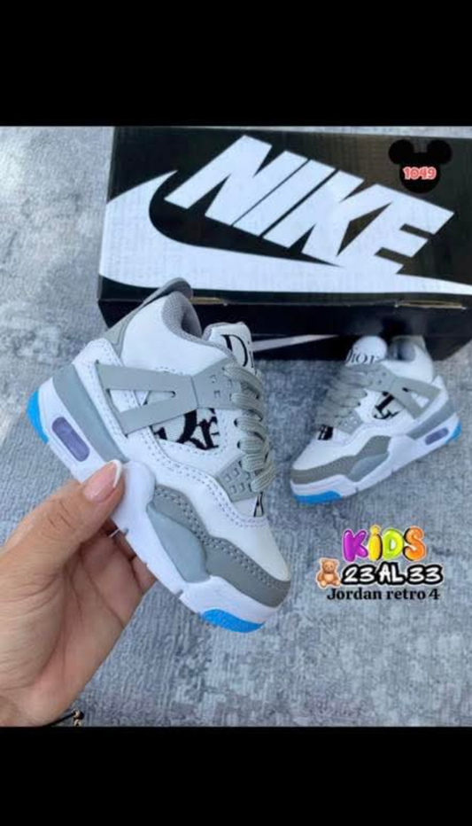 Kids Dior white/grey jordan retros