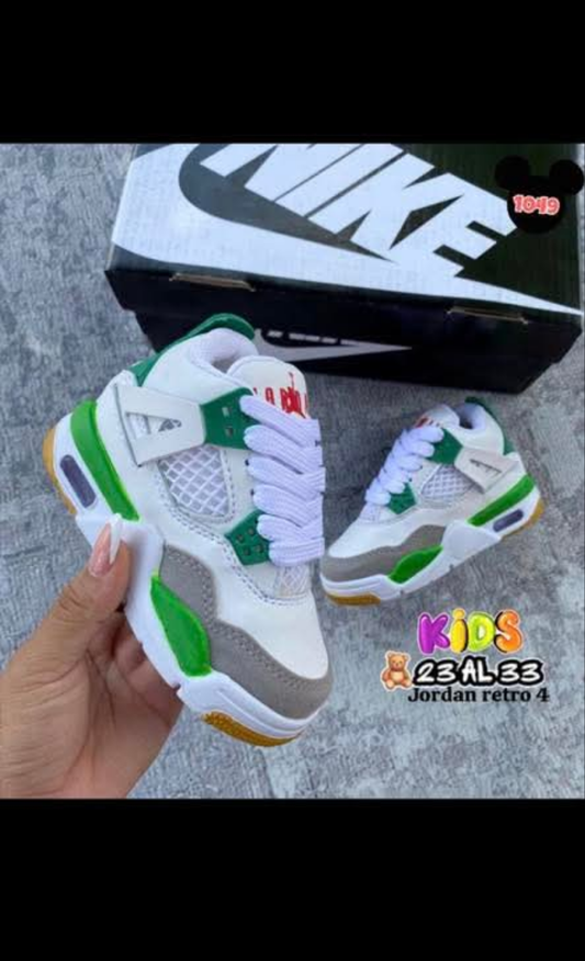 Womens white/green jordan retros