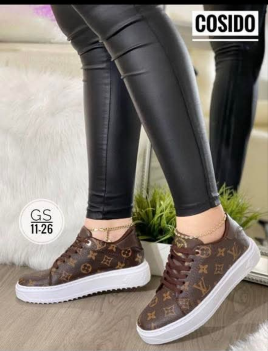 Womens brown LV with laces