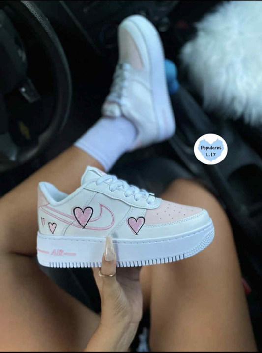 Women's pink heart nikes