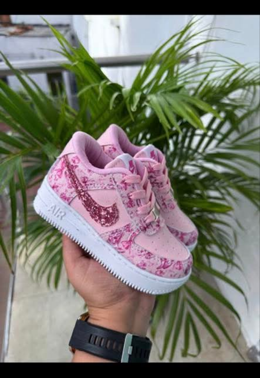 Womens pink glitter bow nike