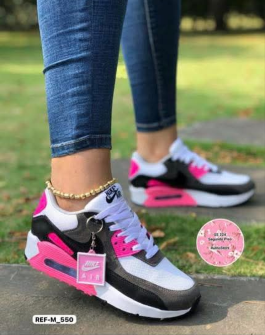 Women's white/pink nike air