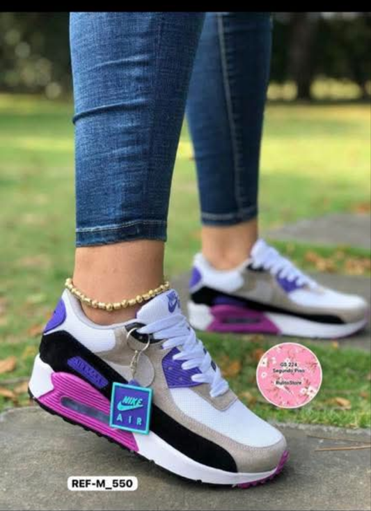 Womens white/purple/pink nike air
