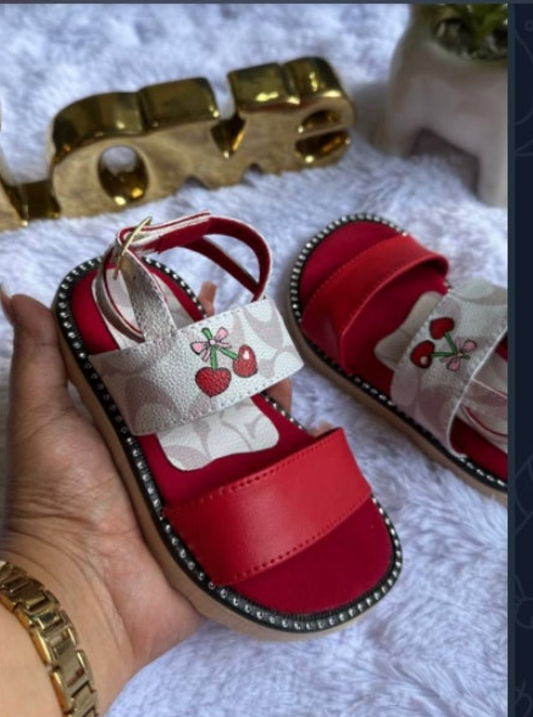 Womens coach sandals red cherry