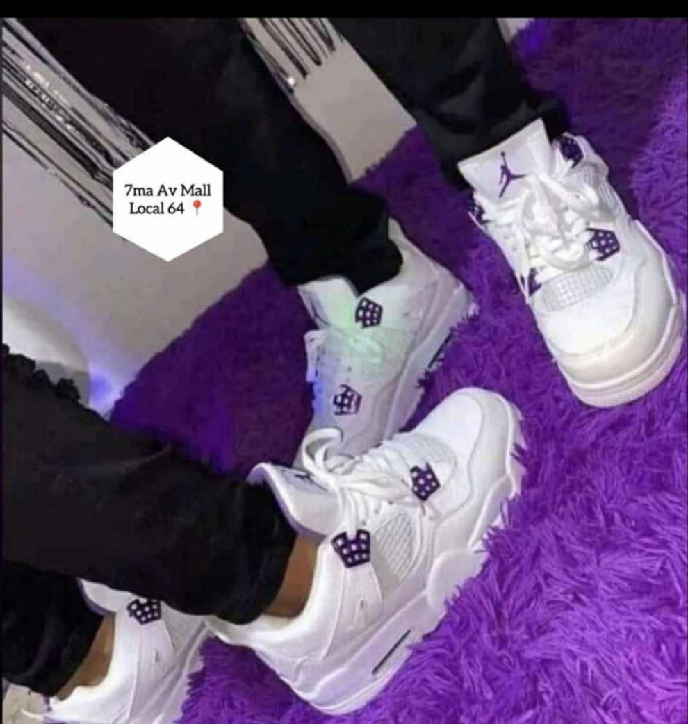 Womens white/dark purple jordans