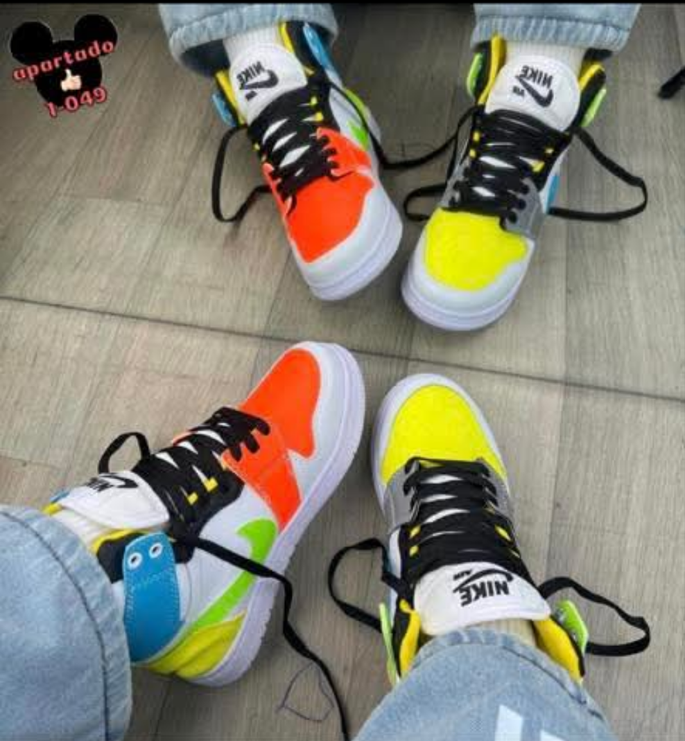 Mens orange/yellow/blue/green nikes