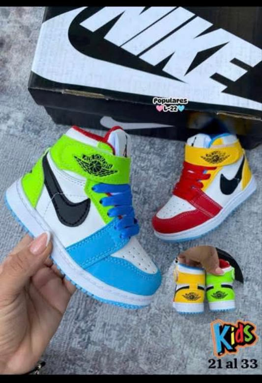 Kids green/blue/yllw/red nike