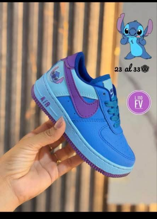 Kids blue/purple stitch nike