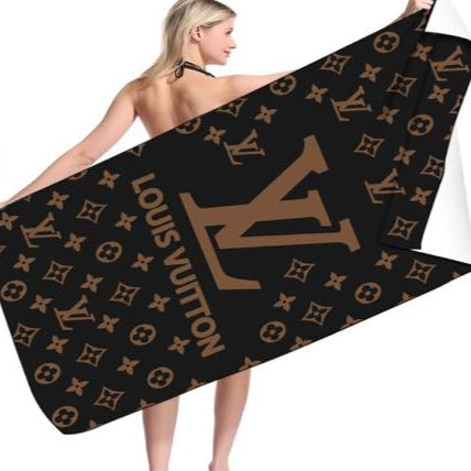 Black & brown lv towel