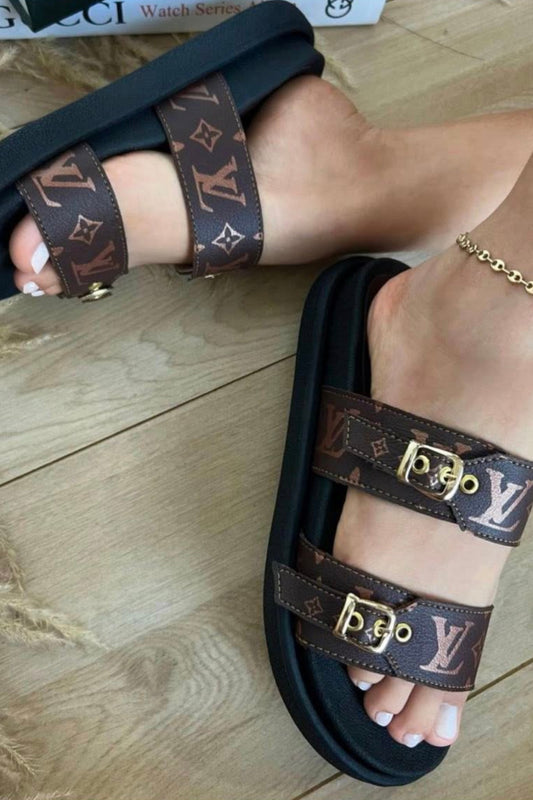 Brown LV Sandals