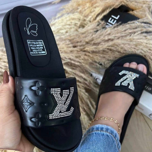 Black & Silver LV slides