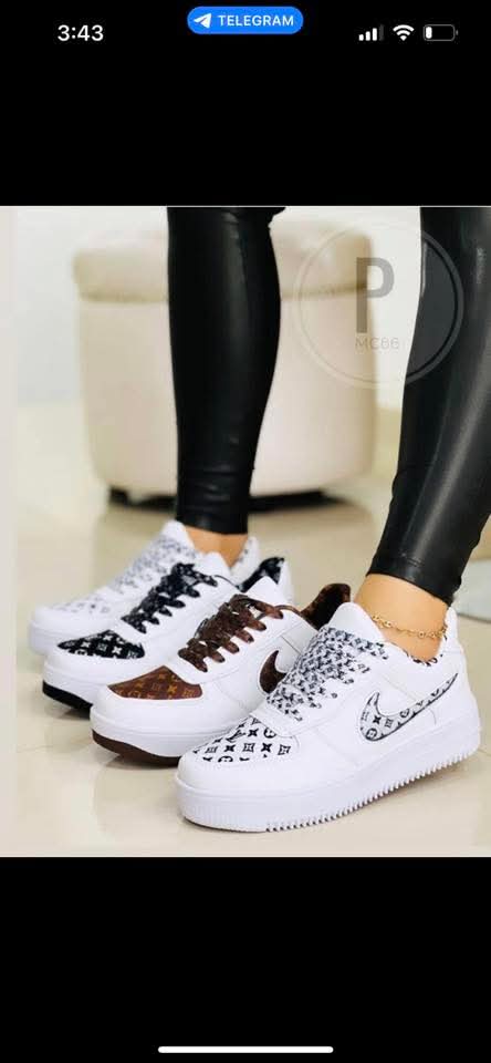 Womens white LV nike