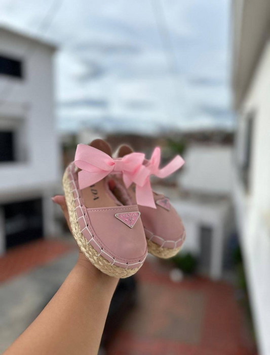 Womens pink Prada flats