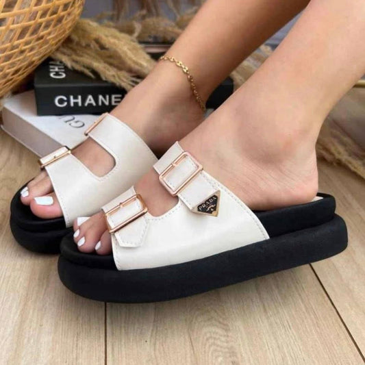 White Prada Sandals